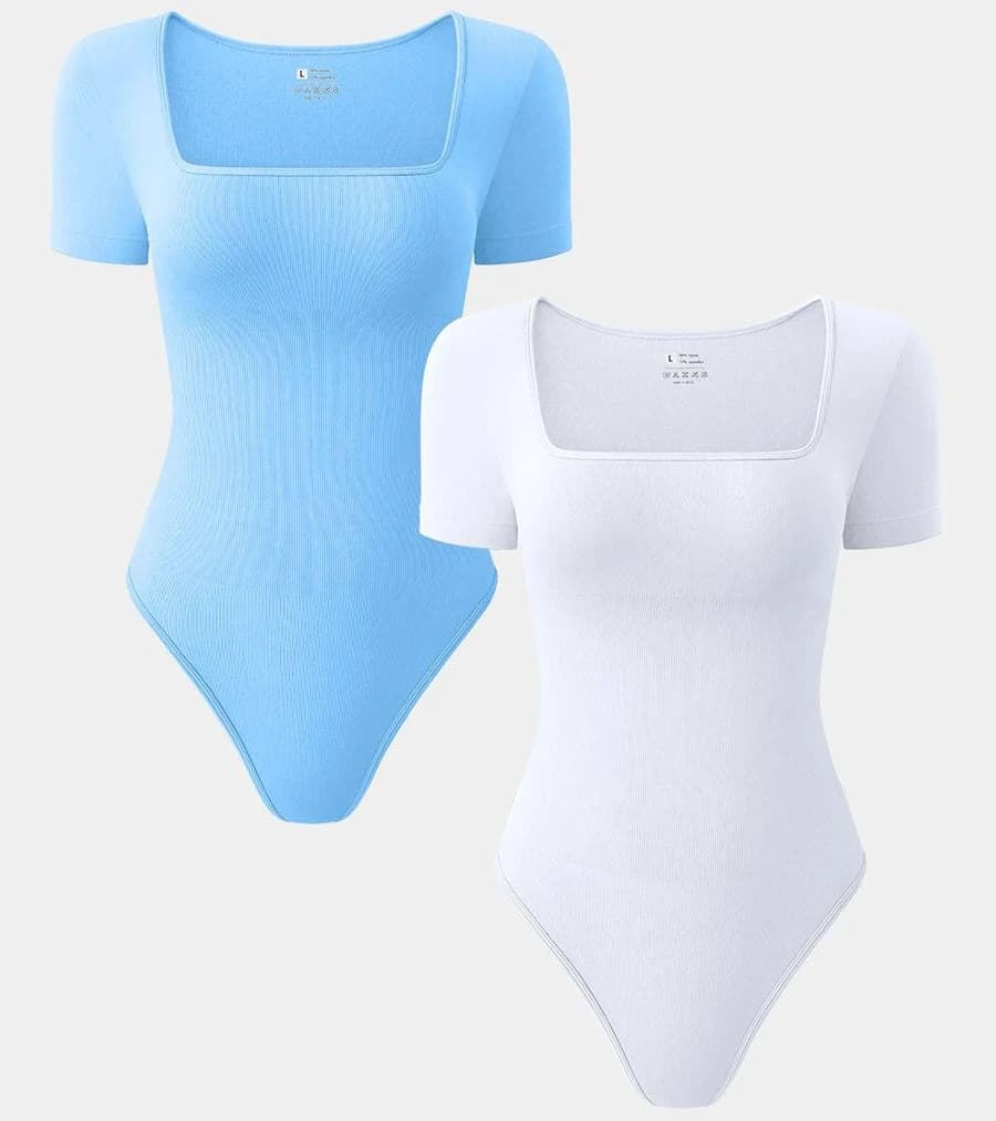 Square Neck Short Sleeve Bodysuit