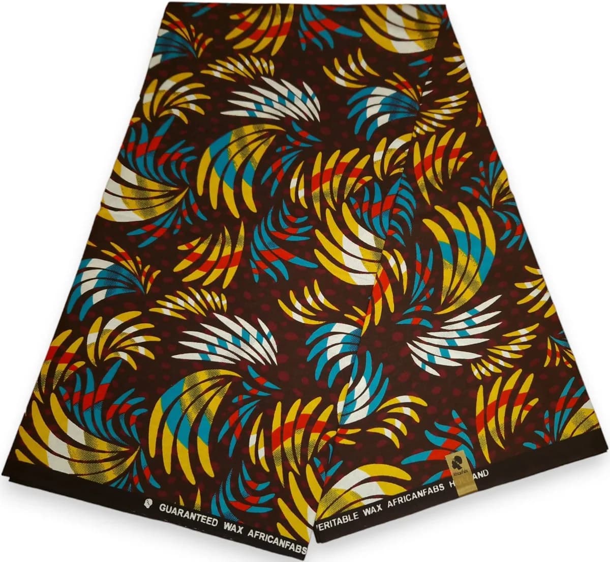 African Print Multicolor Feathers Fabric