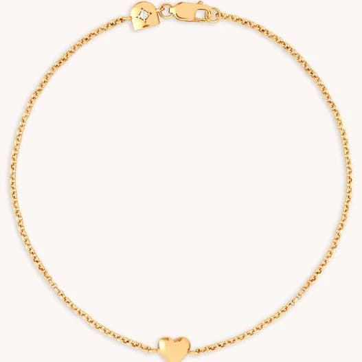 Astrid & Miyu 18K Gold Plated Recycled Sterling Silver Heart Charm Bracelet