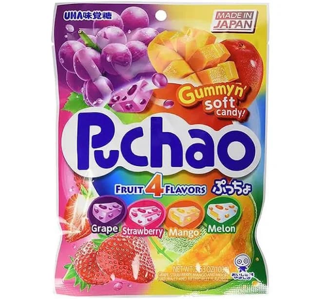 Puchao Gummy N' Soft Candy Fruit Flavored Peg Bag