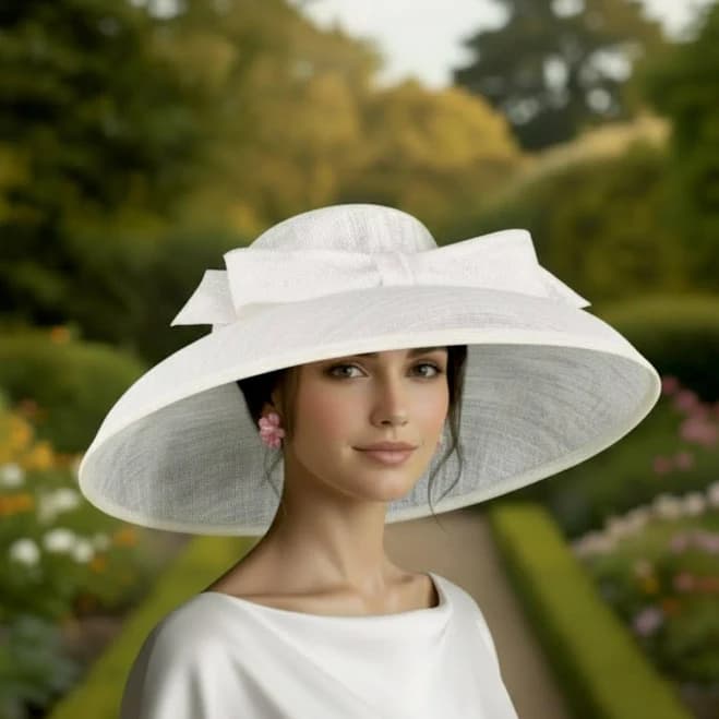 Audrey Hepburn Jumbo Wide-Brim Sinamay Derby Hat
