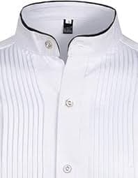 PARKLEES Mens Slim Fit Long Sleeve Prom Performing Tuxedo Dress Shirts, Zzcl19-white, S : Amazon.ae: Fashion