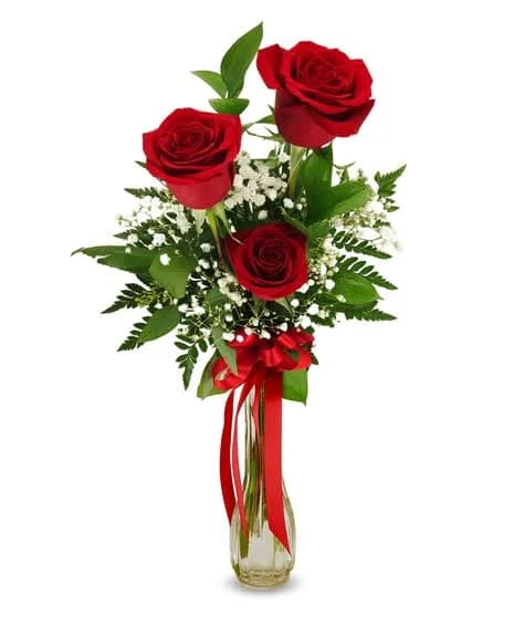 Petite Rose Bouquet - 3 Red Roses