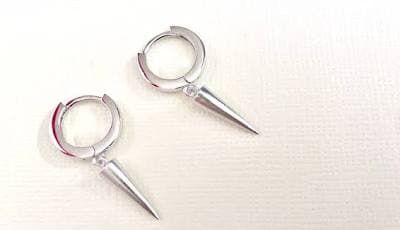 Sterling Silver Spike Huggie Earrings