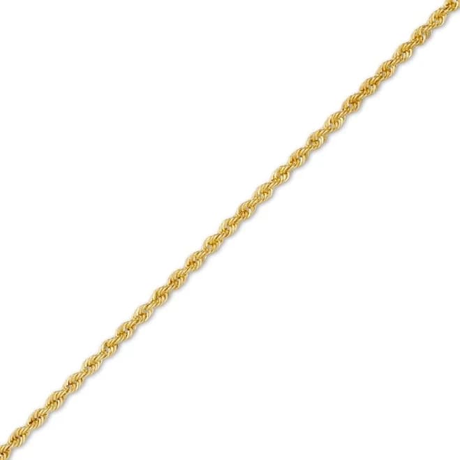 Zales 10K Gold Diamond-Cut Rope Chain Anklet, 10"