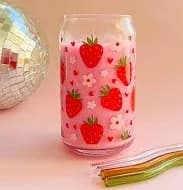 Golden Hour Designs Strawberry Dreams Glass Cup