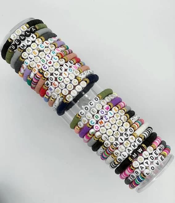 Custom Name Heishi Bead Bracelet
