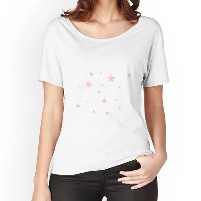 Pink Stars Y2k Relaxed Fit T-Shirt