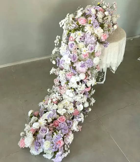 Roseytime Purple White Table Flower Arrangement