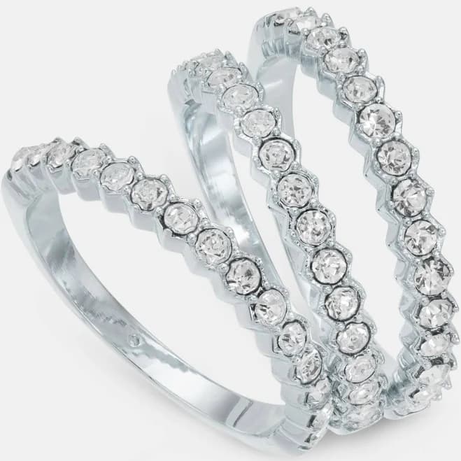 Charter Club 3-Pc. Set Pave Band Rings, Macy's Exclusive - Rhodium