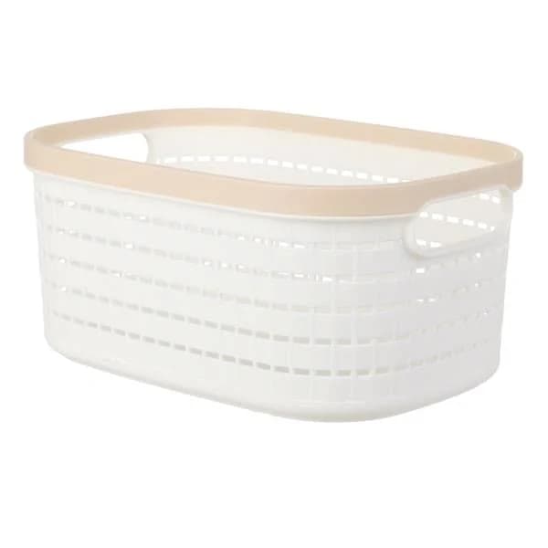 at Home Real Simple White Rattan Basket