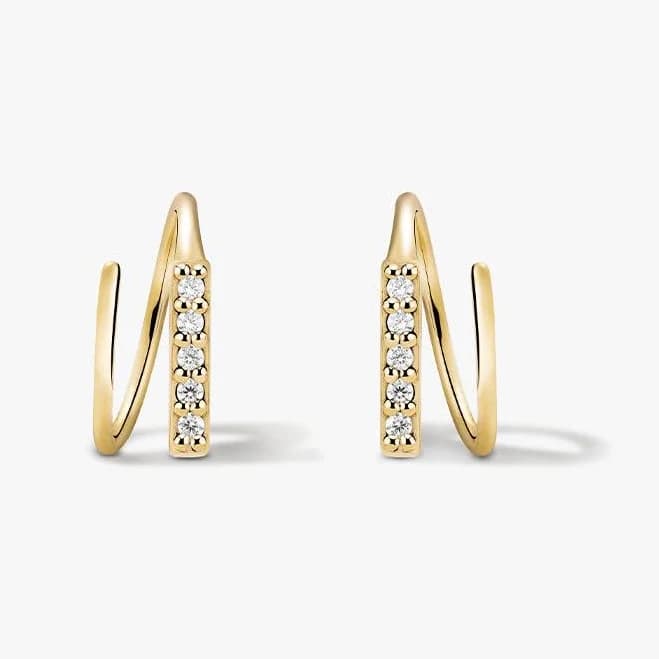 OOTDY Pave Bar Double Hoops