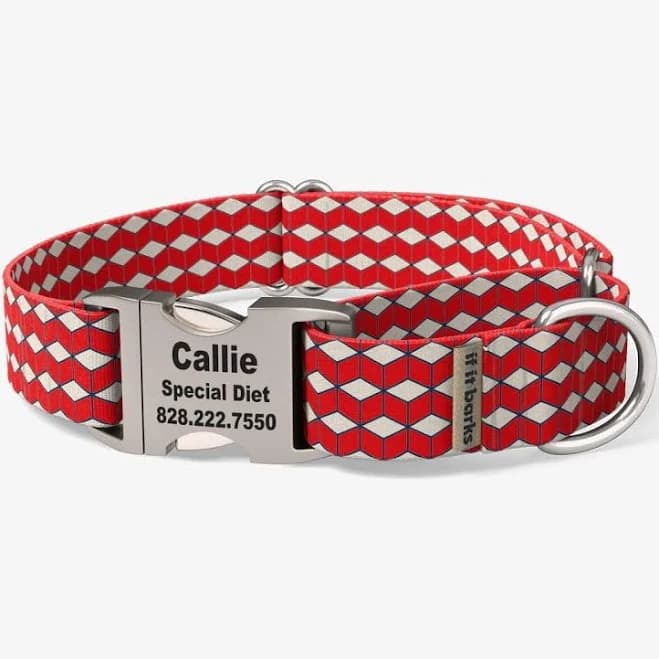 If It Barks Personalized Geometric Cubes Martingale Collar
