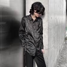 Gloss Rose Flower Shirt” (Black) – PANERO