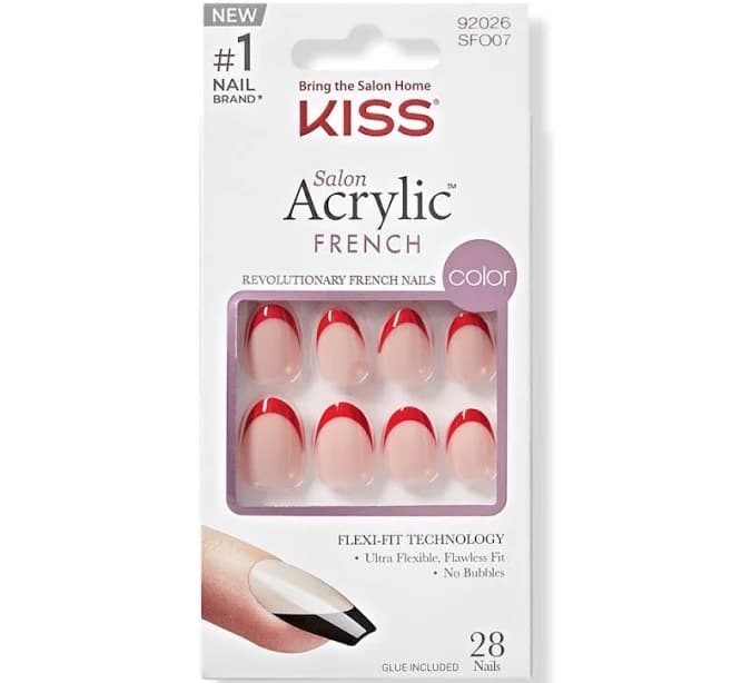 Kiss Salon Acrylic French Color Press On Nails