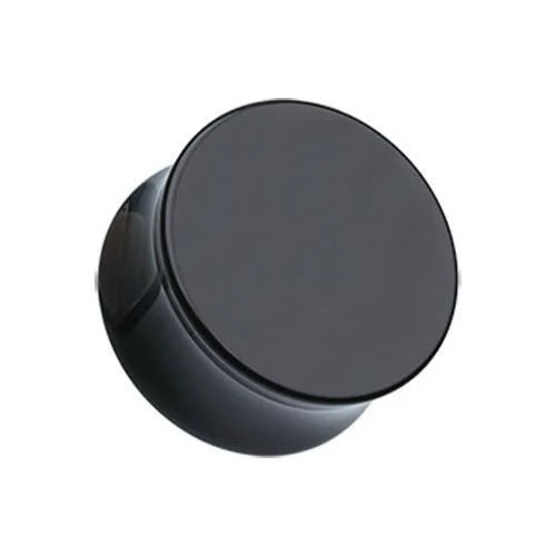 Plug Earrings Black Acrylic Double Flared Ear Gauge Plug
