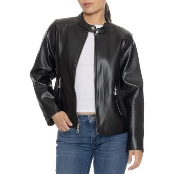 Vince Camuto Women's Leather Bomber Jacket
