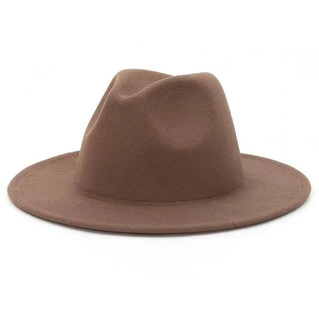 Wide Brim Wool Felt Fedora Hat