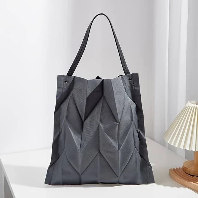Women's Origami Canvas Tote Bag with Drawstring