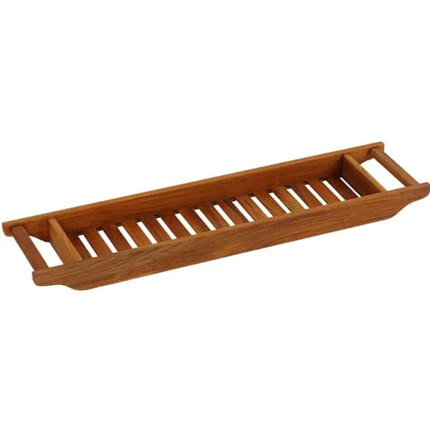 Rebrilliant Natural Teak Wood Bathtub Caddy