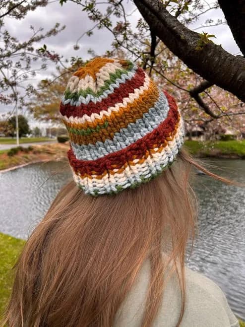 Technicolored Beanie - Thick Multicolored Winter Hat