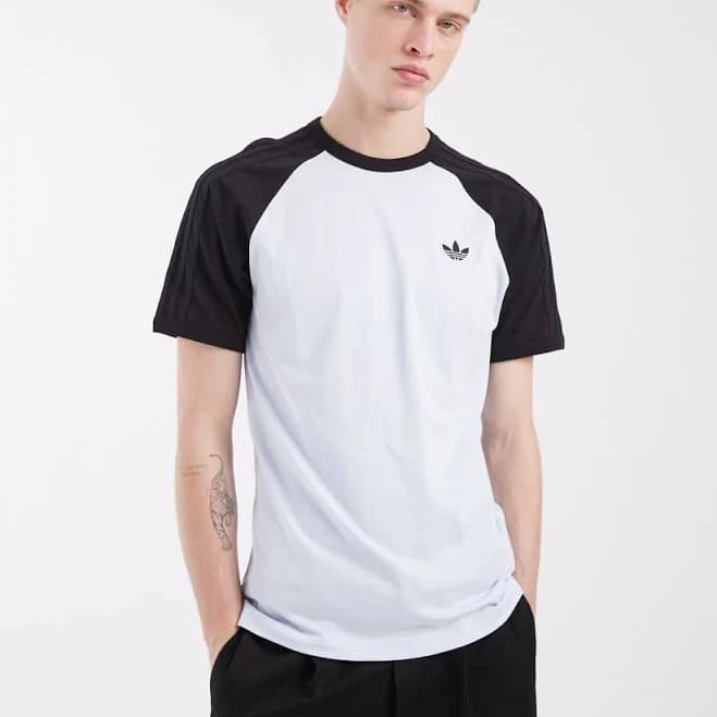 adidas Originals 3-Stripes tee in blue