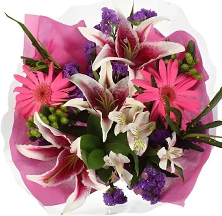 Pink and Purple Flower Centerpieces