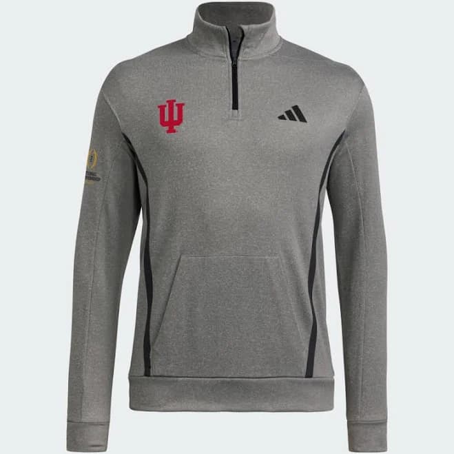 Mens adidas Indiana Hoosiers Game & Go Team Issue 1/4 Zip Sweatshirt