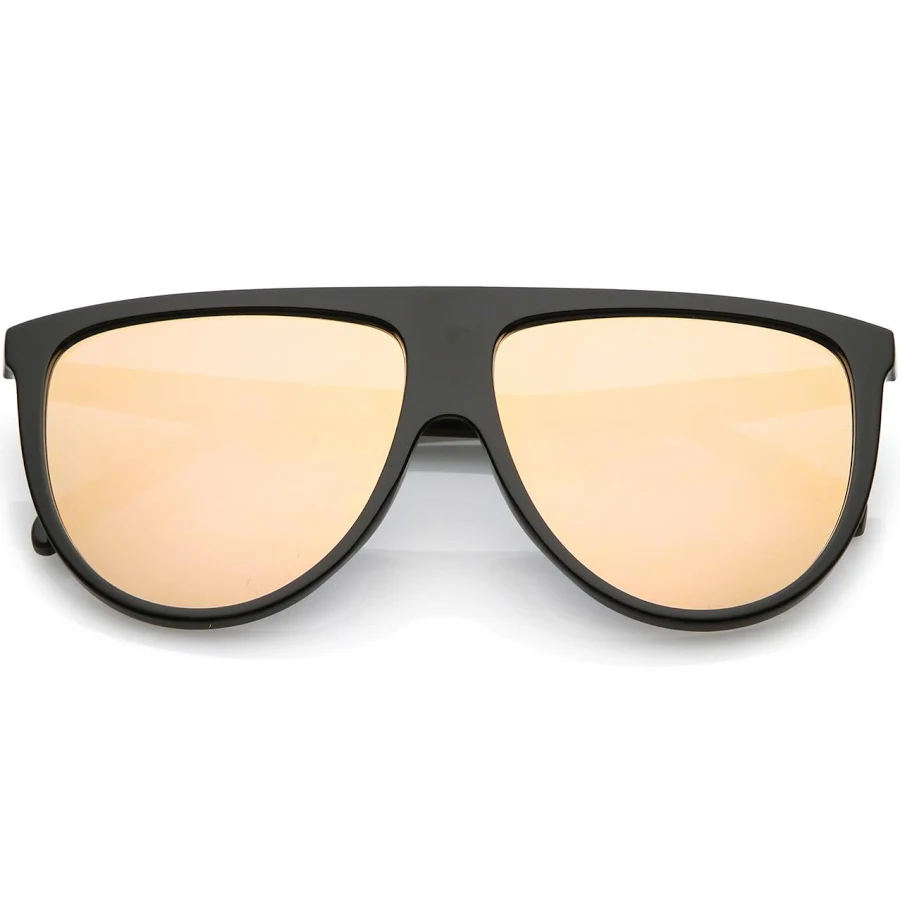 Oversize Modern Aviator Sunglasses with Mirrored Lenses