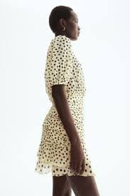 Women's Light beige/polka dot Draped Dress | H&M CA