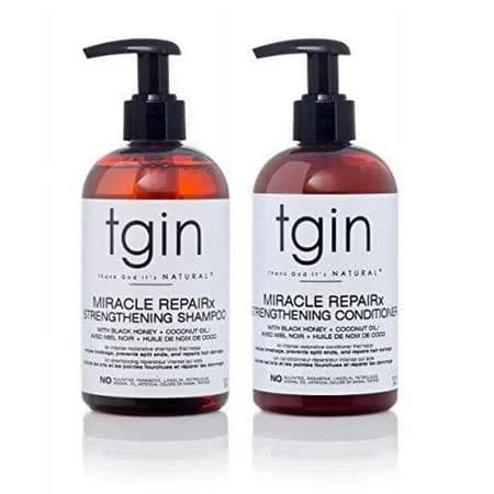TGIN Miracle Repairx Strengthening Shampoo and Conditioner Duo for Natural Hair - Dry Hair - Curly Hair