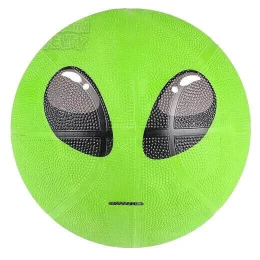 One 9.5" Green Alien Regulation Basketball