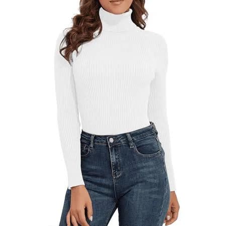 Prettyguide Women's Ribbed Turtleneck Sweater