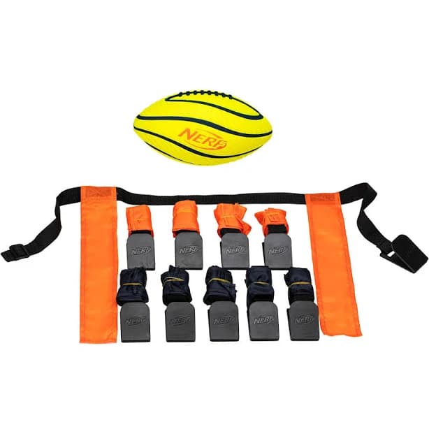 Franklin Sports Nerf 5 v 5 Youth Flag Football Belts and Football Set