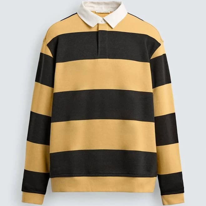 Zara Men's Contrast Collar Polo Sweatshirt