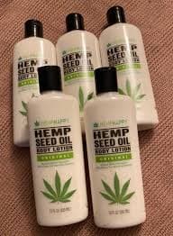 5 BTLS.HEMPHAPPY HEMP SEED OIL ORIGINAL BODY LOTION ,12oz. Each