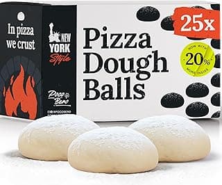 Pizza Dough – 25 x 10 oz Frozen Pizza Dough Balls – Perfect Pizza Oven Accessories for 12-inch Pizzas – Fresh NY-Style Pizza Dough