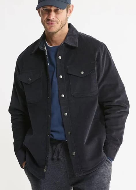 Jachs NY Men's Sherpa Lined Corduroy Shirt Jacket