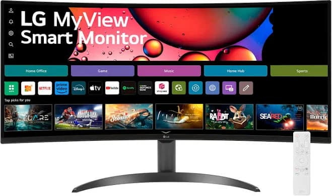 LG 34" Smart Monitor WQHD Curved Screen 100Hz with webOS