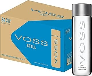 VOSS Premium Still Bottled Natural Water - BPA-Free - High Grade PET - Recyclable Plastic - Pure Drinking Water with Unique & Iconic Bottle Design - 24 Pack
