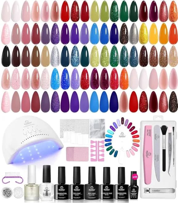 Beetles Gel Nail Polish Collection - 68 Pcs With Uv Lamp & Manicure