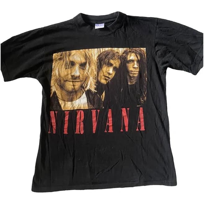 American Vintage Black Cotton Nirvana Band T-Shirt Size S International