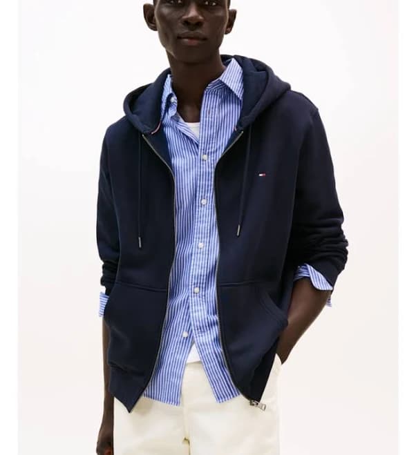 Tommy Hilfiger Men's Flag Logo Zip Through Hoodie