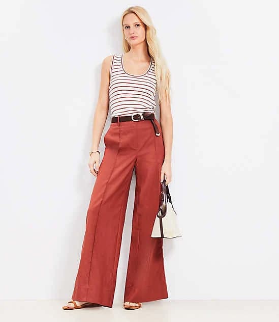 Women's Loft Stripe Perfect Ribbed Scoop Neck Tank Top