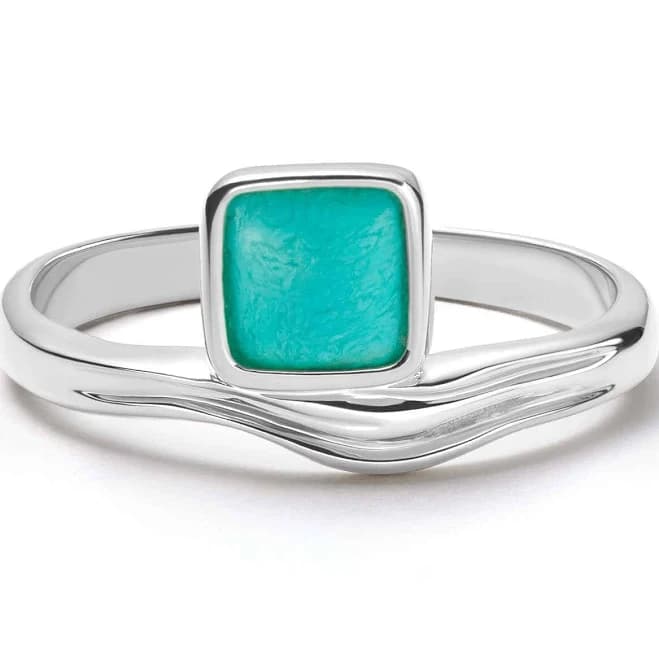 Daisy London Sterling Silver Turquoise Wave Ring