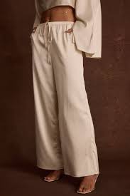 Clear Breeze Cream Satin Pants – 12th Tribe