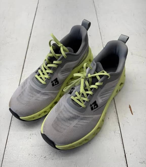 I3 Grey Lime Green Athletic Thick Sole Running Shoes Mens Size 10.5