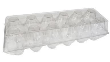 Standard Cell Tri-Fold 12-Egg Clear Plastic Carton