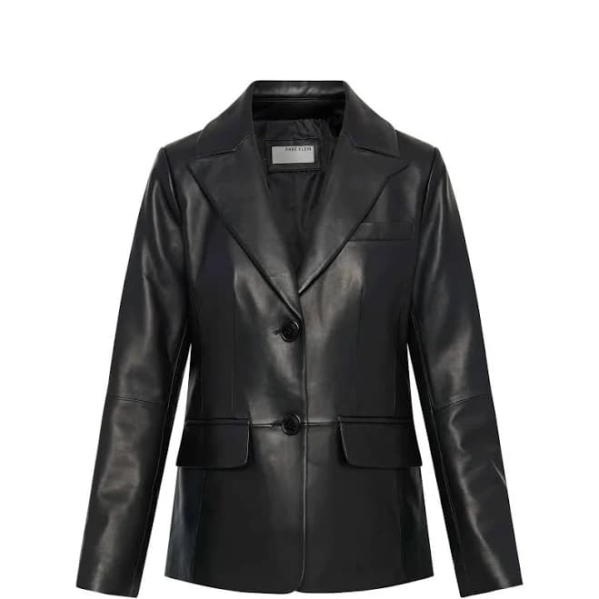 Anne Klein Women's Classic Leather Blazer Jacket