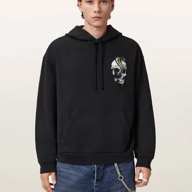 Allsaints Men's Snakehead Graphic Hoodie